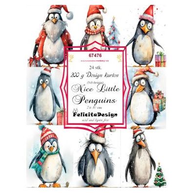 Felicita Design - 7x10 cm - Toppers - Nice Little Penguins - 24 ark