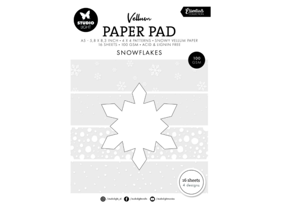 Add on November - EKSTRA Studio Light - Vellum Paper Pad - Snowflakes