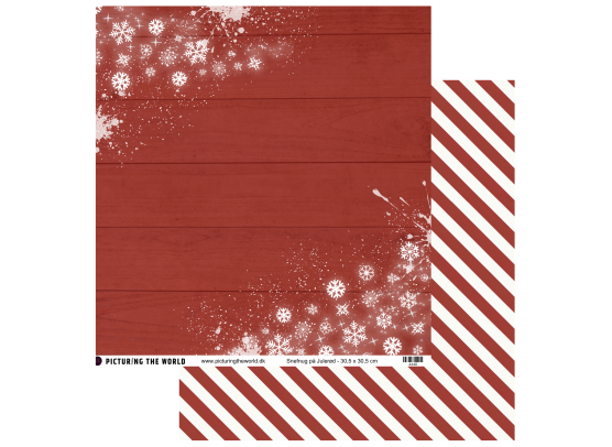 Add on November - EKSTRA PTW Design - Snefnug på Julerød 12x12 mønsterpapir - sælges kun til kitklubmedlemmer