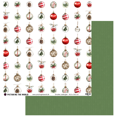 Add on November - EKSTRA PTW Design - Smukke Julekugler 12x12 mønsterpapir - sælges kun til kitklubmedlemmer