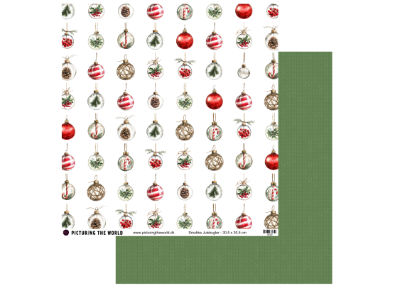 Add on November - EKSTRA PTW Design - Smukke Julekugler 12x12 mønsterpapir - sælges kun til kitklubmedlemmer