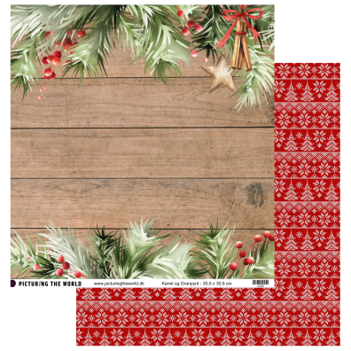 Add on November - EKSTRA PTW Design - Kanel og Granpynt 12x12 mønsterpapir - sælges kun til kitklubmedlemmer