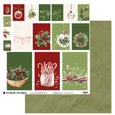 Add on November - PTW Design - Julehygge Tags 12x12 Klippeark - sælges kun til kitklubmedlemmer
