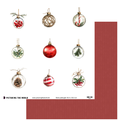 Add on November - PTW Design - Store Julekugler 12x12 Klippeark - sælges kun til kitklubmedlemmer