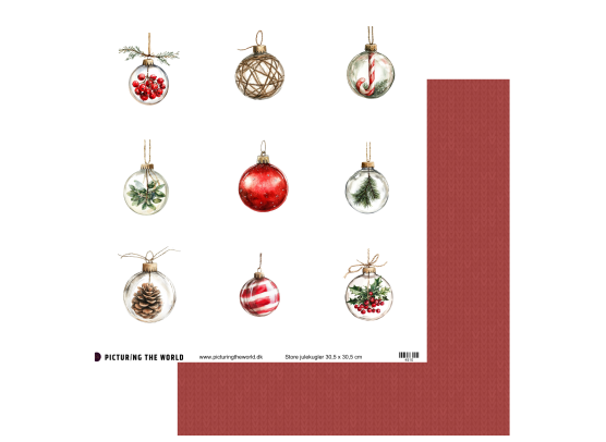 Add on November - PTW Design - Store Julekugler 12x12 Klippeark - sælges kun til kitklubmedlemmer