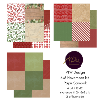 Add on November - PTW Design - 6x6 November Kit 2025 Papirsampak - 6 ark 12x12 - Sælges kun til kitklubmedlemmer