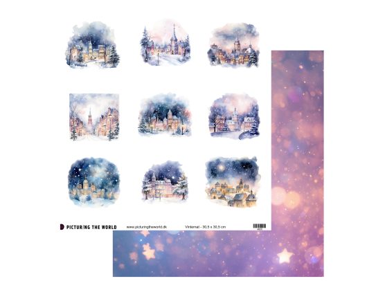 Add on December - EKSTRA PTW Design - Vinternat 12x12 Klippeark - sælges kun til kitklubmedlemmer