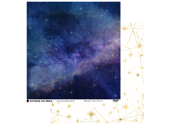 Add on December - EKSTRA PTW Design - Stjernenat 12x12 mønsterpapir - sælges kun til kitklubmedlemmer