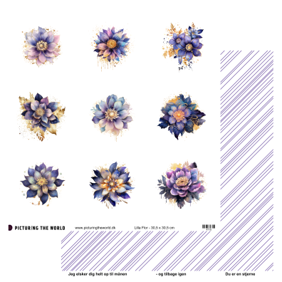 Add on December - PTW Design - Lilla Flor 12x12 Klippeark - sælges kun til kitklubmedlemmer