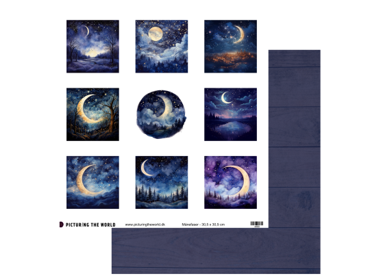 Add on December - PTW Design - Månefaser 12x12 Klippeark - sælges kun til kitklubmedlemmer