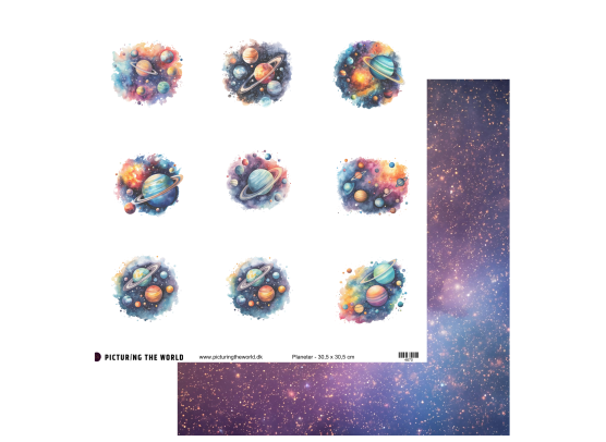 Add on December - PTW Design - Planeter 12x12 Klippeark - sælges kun til kitklubmedlemmer