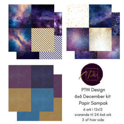 Add on December - PTW Design - 6x6 December Kit 2025 Papirsampak - 6 ark 12x12 - Sælges kun til kitklubmedlemmer
