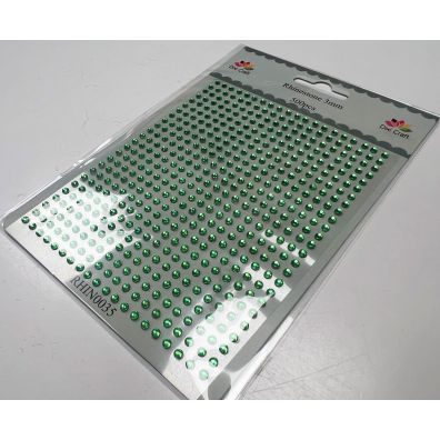 Dixi Craft - Rhinestone - 3mm Lys Grøn