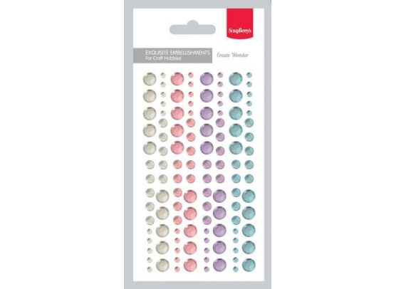 Adhesive gems set 1 – 120 pcs/ 4 Colours fra ScrapBerry's