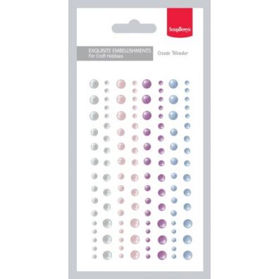 Self-Adhesive Pearls Set 1 – 120 pcs/ 4 Colours fra ScrapBerry's