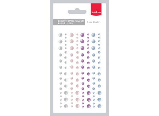 Self-Adhesive Pearls Set 1 – 120 pcs/ 4 Colours fra ScrapBerry's