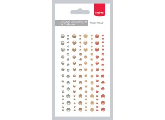 Self-Adhesive Pearls Set 2 – 120 pcs/ 4 Colours fra ScrapBerry's