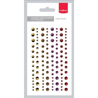 Self-Adhesive Pearls Set 7 – 120 pcs/ 4 Colours fra ScrapBerry's