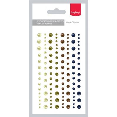 Self-Adhesive Pearls Set 8 – 120 pcs/ 4 Colours fra ScrapBerry's