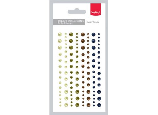 Self-Adhesive Pearls Set 8 – 120 pcs/ 4 Colours fra ScrapBerry's