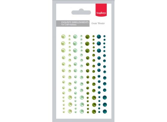Self-Adhesive Pearls Set 9 – 120 pcs/ 4 Colours fra ScrapBerry's