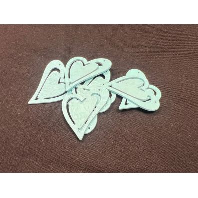 Add on Januar - Happy Moments - Skævt Hjerte - Tyrkis - 7 stk