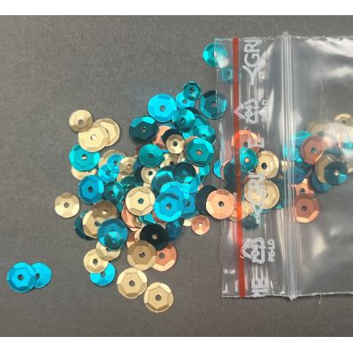 Add on Januar - Blandet Sequins - Blå, Guld og Bronze