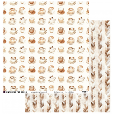 Add on Januar - EKSTRA PTW Design - En Lækker Kop 12x12 mønsterpapir - sælges kun til kitklubmedlemmer