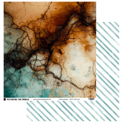 Add on Januar - EKSTRA PTW Design - Tyrkis Struktur 12x12 mønsterpapir - sælges kun til kitklubmedlemmer