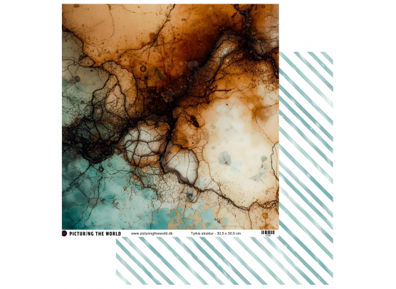 Add on Januar - EKSTRA PTW Design - Tyrkis Struktur 12x12 mønsterpapir - sælges kun til kitklubmedlemmer