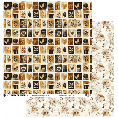 Add on Januar - EKSTRA PTW Design - Mokka 12x12 mønsterpapir - sælges kun til kitklubmedlemmer