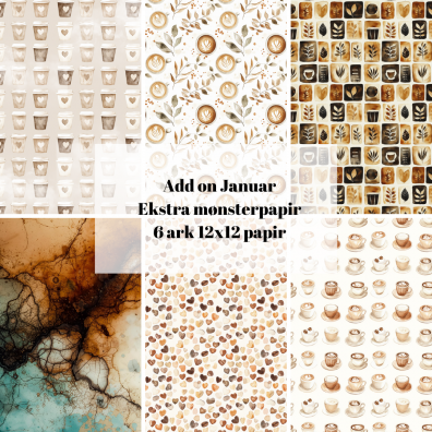 Add on Januar - EKSTRA Mønsterpapir - Sælges kun til kitklubmedlemmer