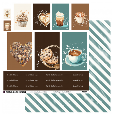 Add on Januar - EKSTRA PTW Design - Kaffe Tags 12x12 Klippeark - sælges kun til kitklubmedlemmer