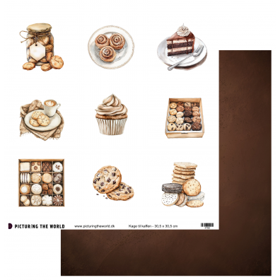 Add on Januar - EKSTRA PTW Design - Kage til Kaffen 12x12 Klippeark - sælges kun til kitklubmedlemmer