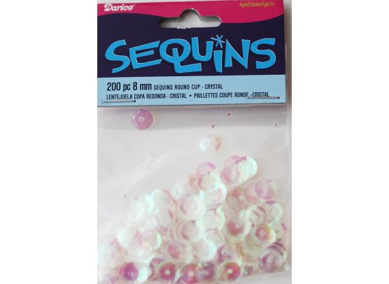 Palietter 8 mm Crystal - 200 stk. (sequins)