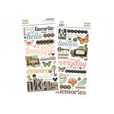 Simple Stories - Simple Vintage Junk Drawer Foam Stickers - 72 stk.