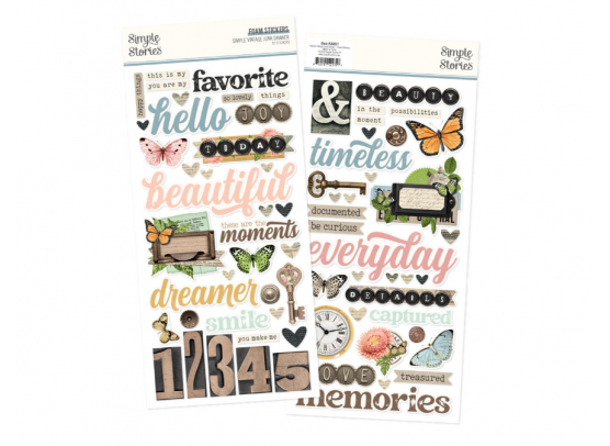 Simple Stories - Simple Vintage Junk Drawer Foam Stickers - 72 stk.