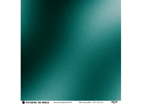 Add on Februar - EKSTRA PTW Design - Mørk Turkis Glitter 12x12 mønsterpapir - sælges kun til kitklubmedlemmer