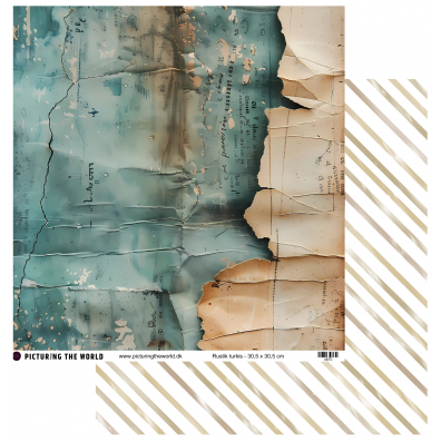 Add on Februar - EKSTRA PTW Design - Rustik Turkis 12x12 mønsterpapir - sælges kun til kitklubmedlemmer