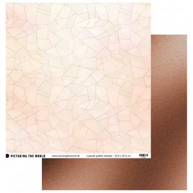 Add on Marts - EKSTRA PTW Design - Lyserød Grafisk Mønster 12x12 mønsterpapir - sælges kun til kitklubmedlemmer