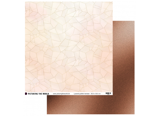 Add on Marts - EKSTRA PTW Design - Lyserød Grafisk Mønster 12x12 mønsterpapir - sælges kun til kitklubmedlemmer