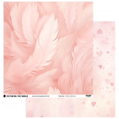 Add on Marts - EKSTRA PTW Design - Flotte Fjer 12x12 mønsterpapir - sælges kun til kitklubmedlemmer