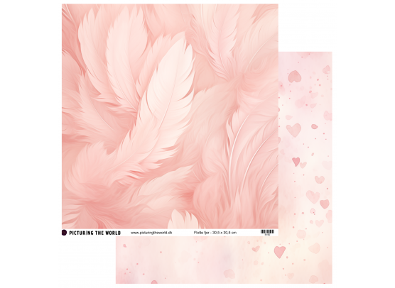 Add on Marts - EKSTRA PTW Design - Flotte Fjer 12x12 mønsterpapir - sælges kun til kitklubmedlemmer