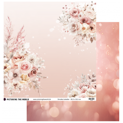 Add on Marts - EKSTRA PTW Design - Smukke Buketter 12x12 mønsterpapir - sælges kun til kitklubmedlemmer