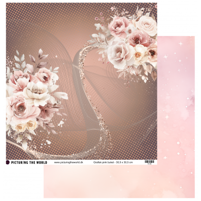 Add on Marts - EKSTRA PTW Design - Grafisk Pink Buket 12x12 mønsterpapir - sælges kun til kitklubmedlemmer