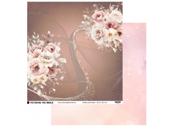 Add on Marts - EKSTRA PTW Design - Grafisk Pink Buket 12x12 mønsterpapir - sælges kun til kitklubmedlemmer