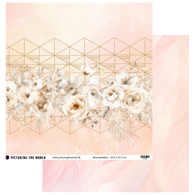 Add on Marts - EKSTRA PTW Design - Blomsterløber 12x12 mønsterpapir - sælges kun til kitklubmedlemmer