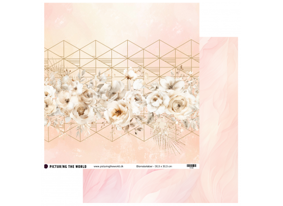 Add on Marts - EKSTRA PTW Design - Blomsterløber 12x12 mønsterpapir - sælges kun til kitklubmedlemmer