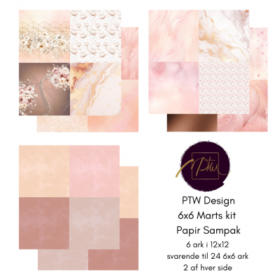 Add on Marts - PTW Design - 6x6 Marts Kit 2026 Papirsampak - 6 ark 12x12 - Sælges kun til kitklubmedlemmer