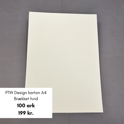 Add on Marts - PTW Design - Karton A4 - 240 g. - Brækket hvid - 100 stk.